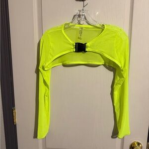 Zara Bright Yellow Mesh Crop Top with Buckle